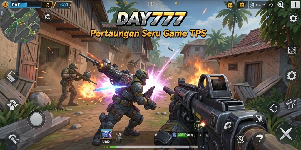 Gameplay seru di DAY777 dengan aksi tembak-menembak yang mendebarkan.