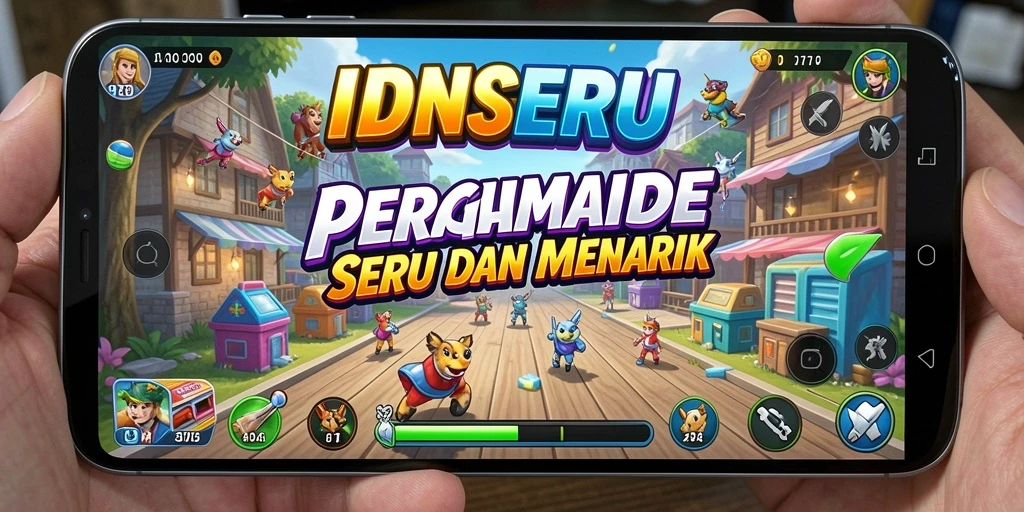 Tampilan gameplay seru dalam IDNSERU dengan tantangan arcade.