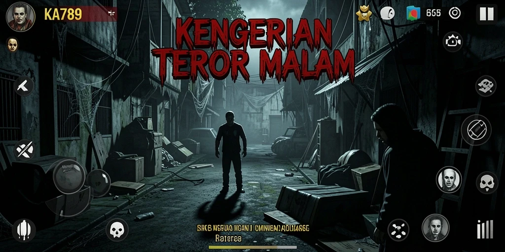 Screenshot menampilkan suasana menyeramkan di dalam mansion berbahaya.