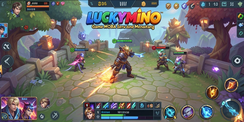 Tangkapan layar menampilkan aksi intens di dalam LUCKYMINO yang penuh strategi.