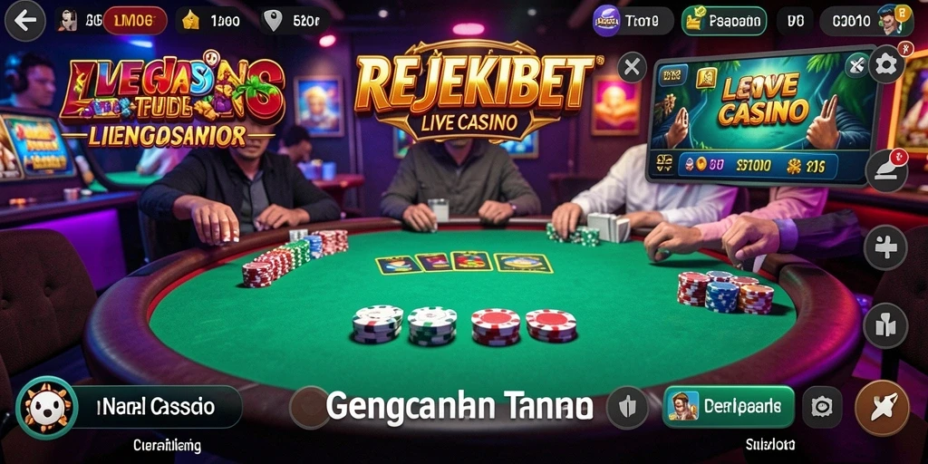 Tampilan gameplay Live Casino yang memukau dan interaktif di REJEKIBET.