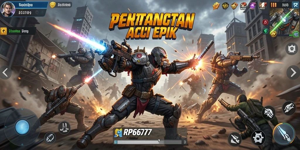 Gameplay seru RP6677 dengan pertarungan yang mendebarkan.